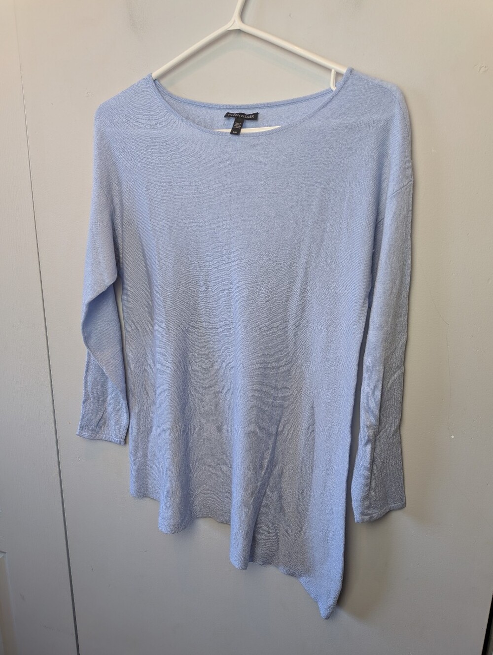 EILEEN FISHER Light Blue Women Top Long Sleeve Merino Wool Mix Size S Lightweigh